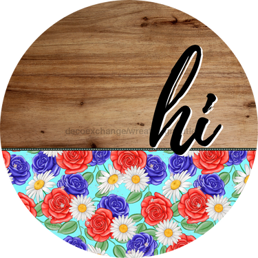 Patriotic Door Hanger Hi Dco - 01484 - Dh 18’ Round Wood